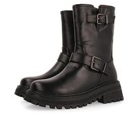 Botas negras estilo biker con hebillas para niña y niño rauris