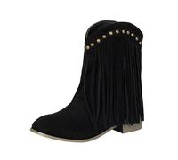 Botas Negras Mujer,Botas de Montar A Caballo Comodos Casual Suela Antideslizante Botines Campera Botines Estilo Punk Aire Libre Zapatos con Plataforma Senderismo