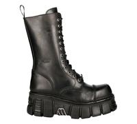 Botas New Rock M-MILI211C-C1 Unisex Metálicas Negras 100% Cuero Techno Biker