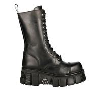 Botas New Rock M-MILI211C-C1 Unisex Metálicas Negras 100% Cuero Techno Biker