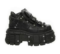 Botas New Rock M-TANK106-C2 Unisex Metálicas Negras 100% Cuero Goth Plataforma
