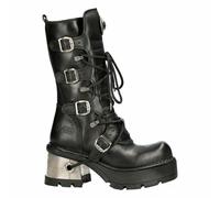 Botas Newrock 373-S33 Para Damas Negras 100% Cuero Goth Punk Emo Rock Biker