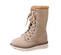 Botas Nieve Plataforma Mujer,Botas De Media Pantorrilla Con Cordones Y Forro Polar De Talla Grande Para Comercio Internacional De Invierno