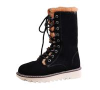Botas Nieve Plataforma Mujer,Botas De Media Pantorrilla Con Cordones Y Forro Polar De Talla Grande Para Comercio Internacional De Invierno