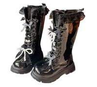 Botas NiñAs ,Botas De Invierno CáLidas Para NiñAs Con Un Bonito Detalle De Lazo Botas Largas Con Forro Polar Suela Antideslizante Calzado Para Jugar Al Aire Libre En Climas FríOs Y Uso