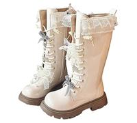 Botas NiñAs ,Botas De Invierno CáLidas Para NiñAs Con Un Bonito Detalle De Lazo Botas Largas Con Forro Polar Suela Antideslizante Calzado Para Jugar Al Aire Libre En Climas FríOs Y Uso