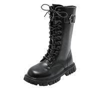 Botas Niño 2 Años - Los Zapatos para S Son Planas Cómodas Y Suaves De Princesa con Cordones A La Moda (Black 315 Little Child)