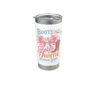 Botas o lazos Auntie Loves You Gender Reveal Party Family Vaso térmico de acero inoxidable de doble pared