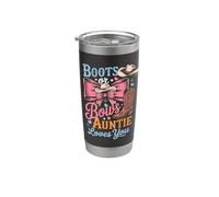 Botas o lazos Auntie Loves You Gender Reveal Party Family Vaso térmico de acero inoxidable de doble pared