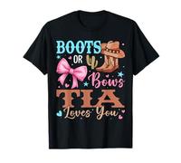 Botas o lazos Decoraciones de revelación de género Tia Loves You Camiseta