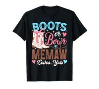 Botas o Lazos Memaw Loves You Gender Reveal Family Camiseta