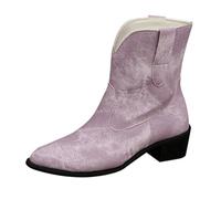 Botas occidentales para mujer de caña corta, botines con tacón, botas de vaquero, botas de invierno, botas de lluvia de trekking, botas de vaquero, cómodas, informales, con plataforma, botas de