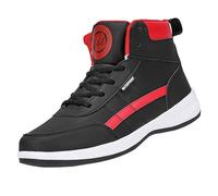 Botas ortopédicas con cordones para hombre, de ajuste ancho, plataforma plana, zapatillas de cuero, informales, para deportes al aire libre, ligeras, de gran tamaño, para senderismo, senderismo, Red