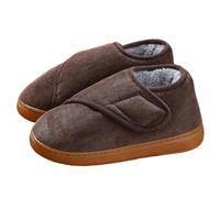 Botas para Diabéticos Hombres Mujeres Zapatos De Invierno De Corte Ancho con Correa Ajustable Cálidos Antideslizantes para Interiores y Exteriores Pantuflas Men Brown 38