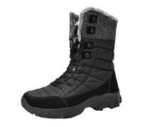 Botas para hombre, botas altas para hombre, zapatillas casuales de moda, transpirables, planas, informales, para invierno, acolchadas, cálidas, zapatos iluminados para hombre, Black, 39 2/3 EU