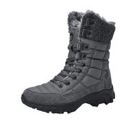 Botas para hombre, botas altas para hombre, zapatillas casuales de moda, transpirables, planas, informales, para invierno, acolchadas, cálidas, zapatos iluminados para hombre, gris, 42 1/3 EU