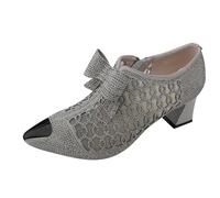 Botas para mujer del Reino Unido, botas vaqueras para mujer, antideslizantes, duraderas, puntera cuadrada, botas para caminar, media altura, con cremallera, tacón bajo y grueso, para fiesta de