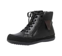 Botas para mujer, impermeables, de cuero, para caminar, sin cordones, con cremallera lateral, plataforma negra, ajuste ancho, botas ortopédicas vintage planas, Black, 40.5 EU