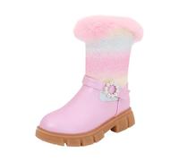 Botas para Niños Botas Altas para Niñas Otoño Invierno Forro Polar Arcoíris Prendas De Vestir (365 Big Kids)