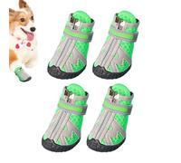 Botas para perro, grandes botines para patas de perro, zapatos de prevención de resbalones con suela de goma resistente, zapatos transpirables para perros, 5 tamaños para suelos duros