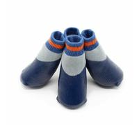 Botas para perros con suela de goma, azul, 4 unidades