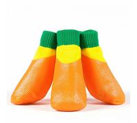 Botas para perros con suela de goma, naranja, 4 unidades