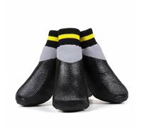 Botas para perros con suela de goma, negras, 4 unidades