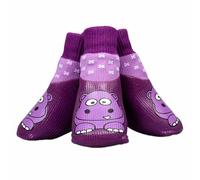 Botas para perros Hipopótamo lila con suela de goma, 4 unidades