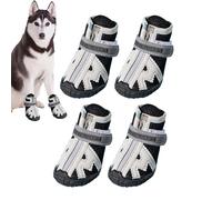 Botas Para Perros - Malla De Goma | Zapatos Ligeros Para Perros | Protectores De Patas Antideslizantes | Botas De Malla Para Mascotas | Zapatos Para Mascotas Para Pisos Duros Interiores, Pavimento Cal