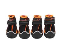 Botas para Resistentes al Agua, Anti Deslizantes, Ajustables, Talla 5, Color Negro Naranja - Protección y Comodidad en Invierno para Perros Grandes (6#)