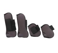 Botas para Tendones de Caballo, PU Resistente, Ajustables, con Protección Gruesa, Correas Elásticas y Nylon - Protección Confortable, Resistente al Desgaste, Ideal para Equitació (Un juego de
