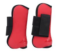 Botas para tendones de Caballos, Protectores para Las Patas de Caballos con Carcasa de PU y Neopreno elástico, Soporte para el Fetlock Que Absorbe los Impactos para Salto y Monta, (Un par de Patas