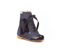 Botas Pascualas Charol-Napa para Niñas Todo Piel mod.1000. Calzado Infantil Made in Spain, Garantia de Calidad. (26, Azul Marino)