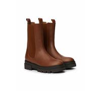Botas planas de piel elásticas Mujer Talla 38. Color Marron