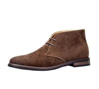 Botas polo vintage desgastadas para hombre, estilo clásico del desierto, Chelsea, retro, sin cierre, con acabado antiguo, piel auténtica, zapatos casuales e inteligentes, ante marrón, 47 EU
