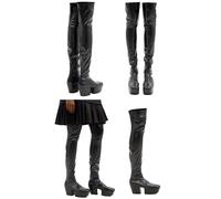 Botas PRADA De Plataforma Hasta La Rodilla Overknee Góticas 37