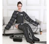 Botas Presoterapia Piernas Abdomen para Casa, Masajeador de piernas con compresión de Aire, Presoterapia Piernas Completas, Drenaje Linfatico Presoterapia Profesional, Negro