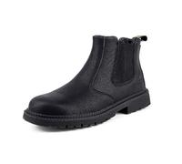 Botas protectoras de cuero para parejas para todas las estaciones con suela gruesa para hombre y mujer, Black, 43 1/3 EU