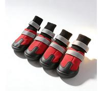 Botas Protectoras para Perros Grandes, Juego de 4, Impermeables y Antideslizantes, Talla L - Diseño Reflectante de Seguridad, Cierre Ajustable, Uso Interior y Exterior (Ellos)