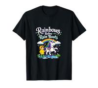 Botas Rainbows Before Rain, diseño de Unicornio Wrangler Camiseta