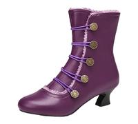 Botas S con cremallera media pantorrilla Otoño e Invierno Botas Altas Verano Flequillo, violeta, 38 EU