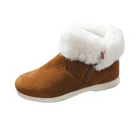 Botas S de tiempo libre de piel de ante liso de invierno para mujer con pelo bajo, botas de verano perforadas altas, marrón, 37 EU