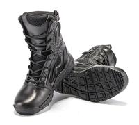Botas tácticas para Hombre con Puntera de Goma, anticolisión, Transpirables y de Combate, de Cuero Duradero para Senderismo y Escalada al Aire Libre(46 EU)