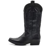 Botas tejanas de mujer, estilo vaquero western con punta, camperas étnicas DT-16 Negro Size: 40 EU