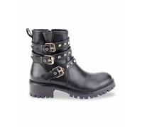 Botas tipo biker de piel Zadig, hebillas Mujer Talla 38. Color Negro