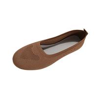 Botas Tipo Botas S cómodas y planas a para tejer Transpirable Color Sólido Moda Mujer Camisas de Algodón, marrón, 38 EU