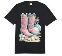 Botas Vaqueras Beach Seashells Coastal Dreamy Western Cowgirl Comfort Colors Adult Heavyweight T-Shirt