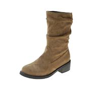 Botas vaqueras de gamuza para mujer, pantorrilla ancha, tacón grueso, botas vaqueras de gamuza para mujer, botines cómodos con soporte de arco, zapatos occidentales clásicos tradicionales para fiestas