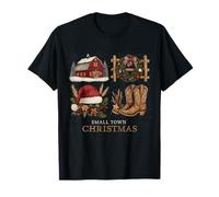 Botas Vaqueras de Navidad para Ciudad pequeña Camiseta