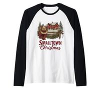 Botas Vaqueras de Navidad para Ciudad pequeña Camiseta Manga Raglan